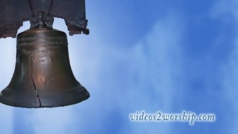 Read more about the article Liberty Bell On Blue Background