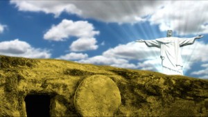 Read more about the article Jesus With Open Arms Outside The Tomb