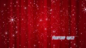 Christmas: Red Curtain And Snow