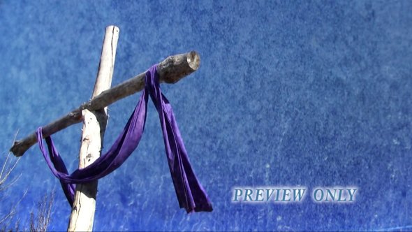 Easter Cross And Purple Cloth Motion