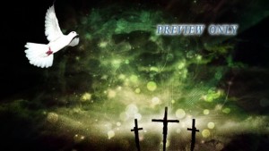 Read more about the article Holy Spirit Background: Dove And 3 Crosses