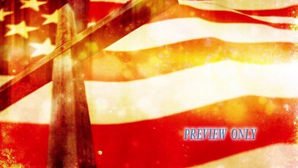 July 4th Patriotic Cross And Flag