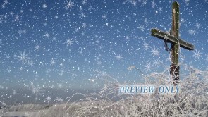 Read more about the article Frosted Cross And Falling Snow Background