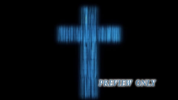 Fractal Cross On Black Backdrop