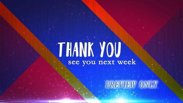 Abstract Rain Thank You Title Graphics