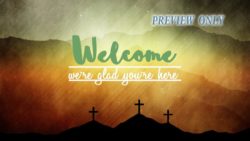 Read more about the article Easter Welcome Text 3 Crosses Background