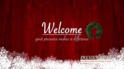 Red Wood Textured Christmas Welcome