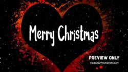 Merry Christmas Text And Heart Graphics