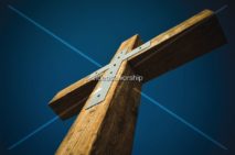 Cross On Blue Backdrop