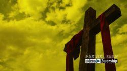 Easter Cross With Cloth Motion Background
