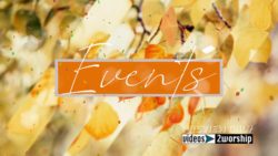 Autumn Events Title And Golden Leaves
