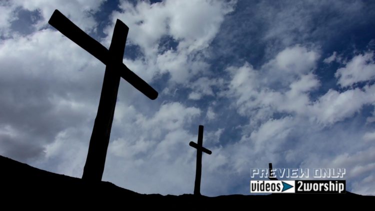 Easter Three Crosses And Moving Clouds