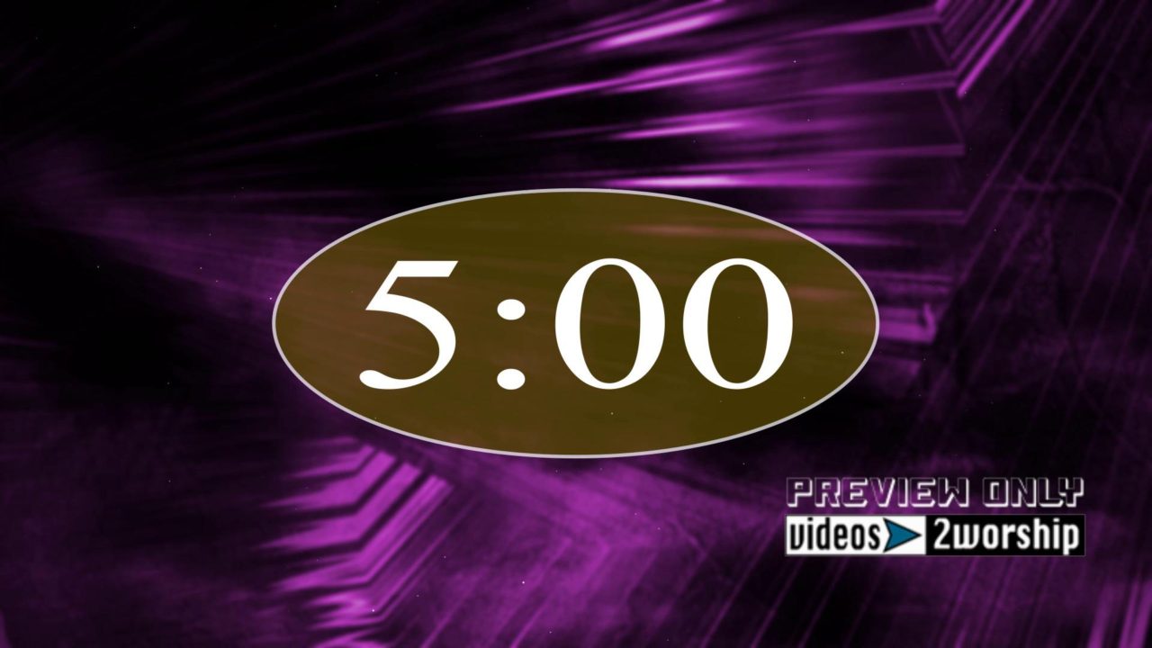 5 Minutes Countdown Over Abstract Backdrop