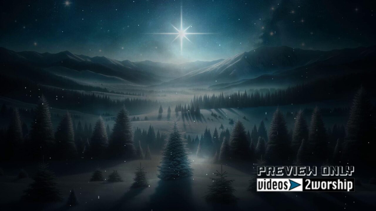 Christmas Star And Snow Landscape Motion