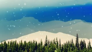 Read more about the article Winter Landscape With Trees And Falling Snow