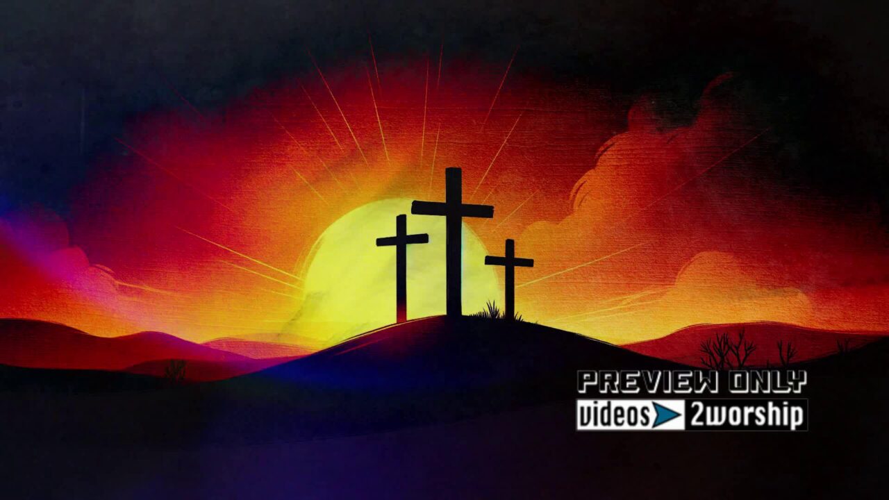 Light Sweep And Three Crosses Easter Loop