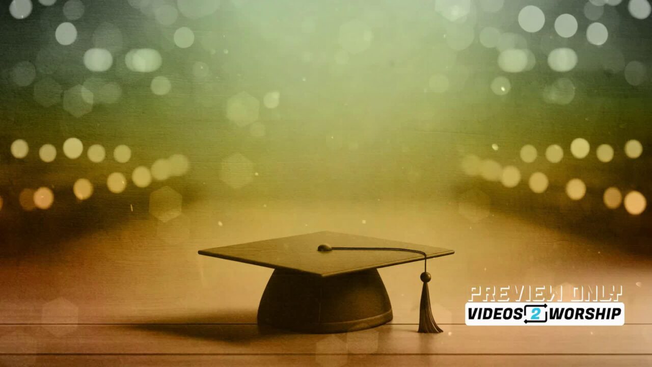 Graduation Cap Motion Background Loop