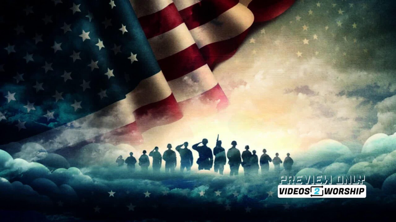 Soldiers Saluting American Flag Motion