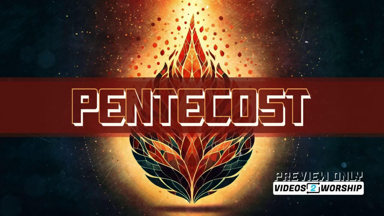 Pentecost Text Over Flame Of Fire Motion