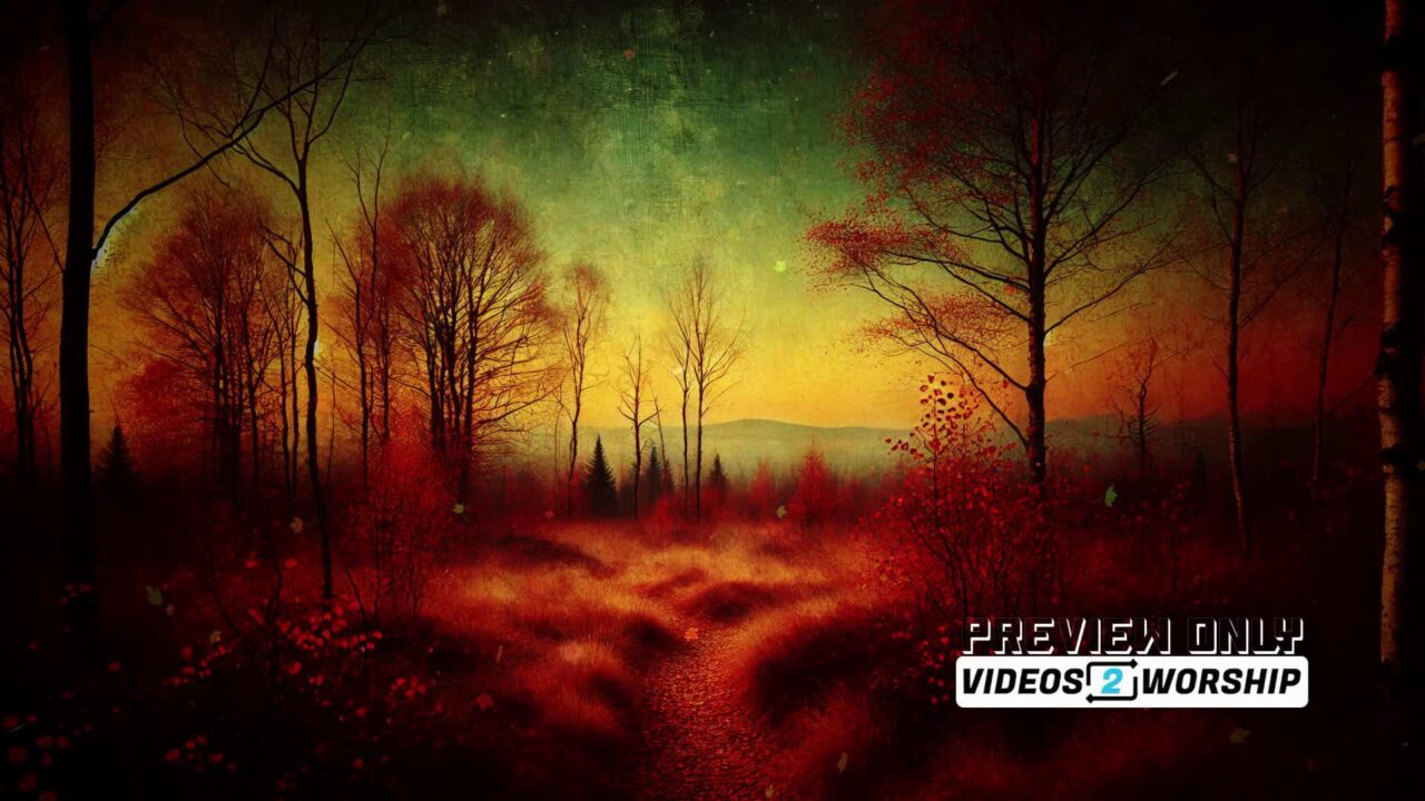 Autumn Scene And Flying Leaves Fall Motion