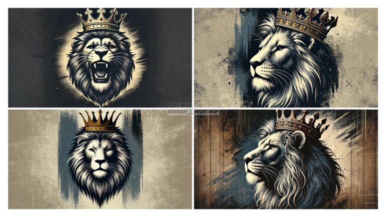 Read more about the article Set Of Four Lions With Royal Crown Still Graphics