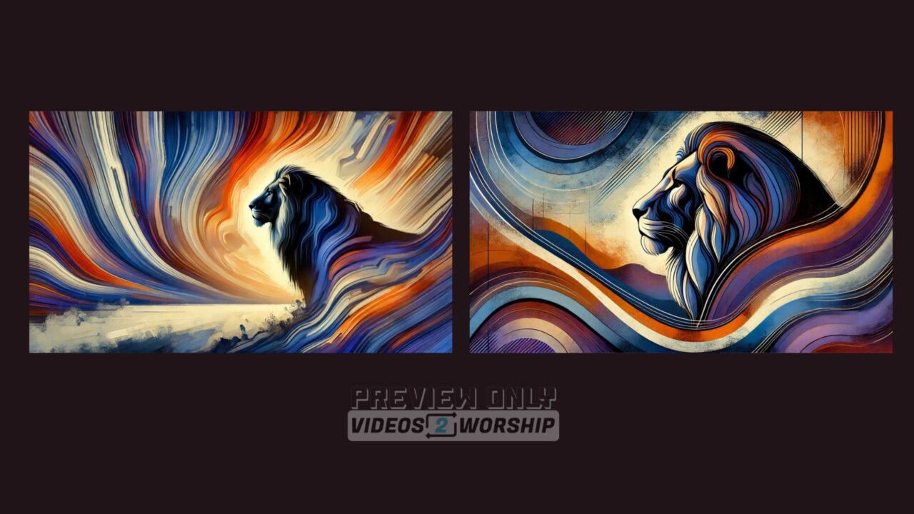 Colorful Majestic Lions Two Still Graphics