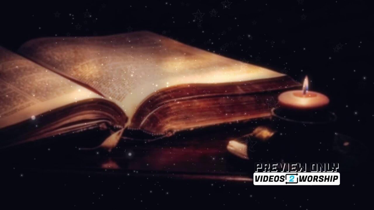 Holidays Motion Bible Candle And Snow Loop