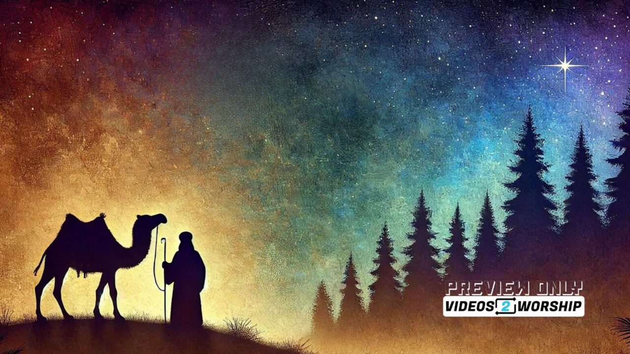Wise Man And Camel Still Christmas Graphics