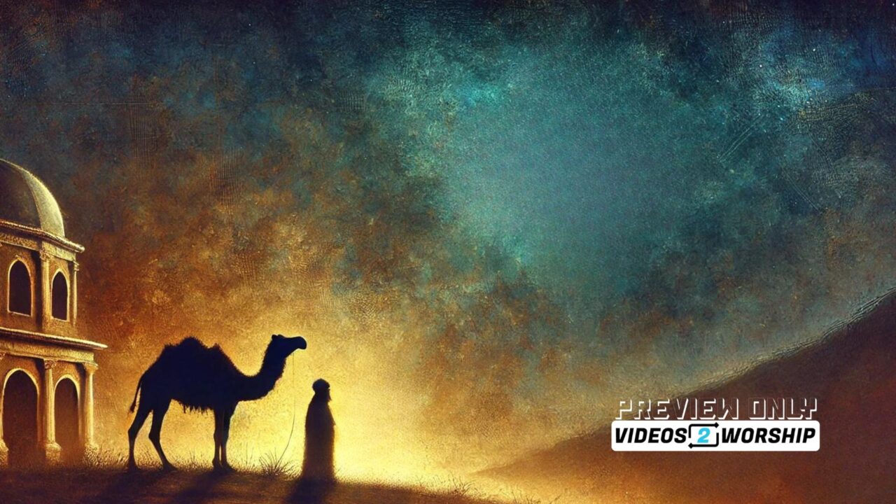 Camel And Wise Man Ready To Follow Star Image