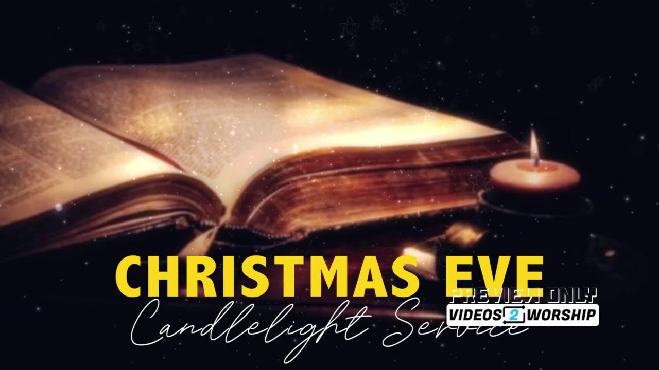 Bible And Candle Christmas Eve Title Motion