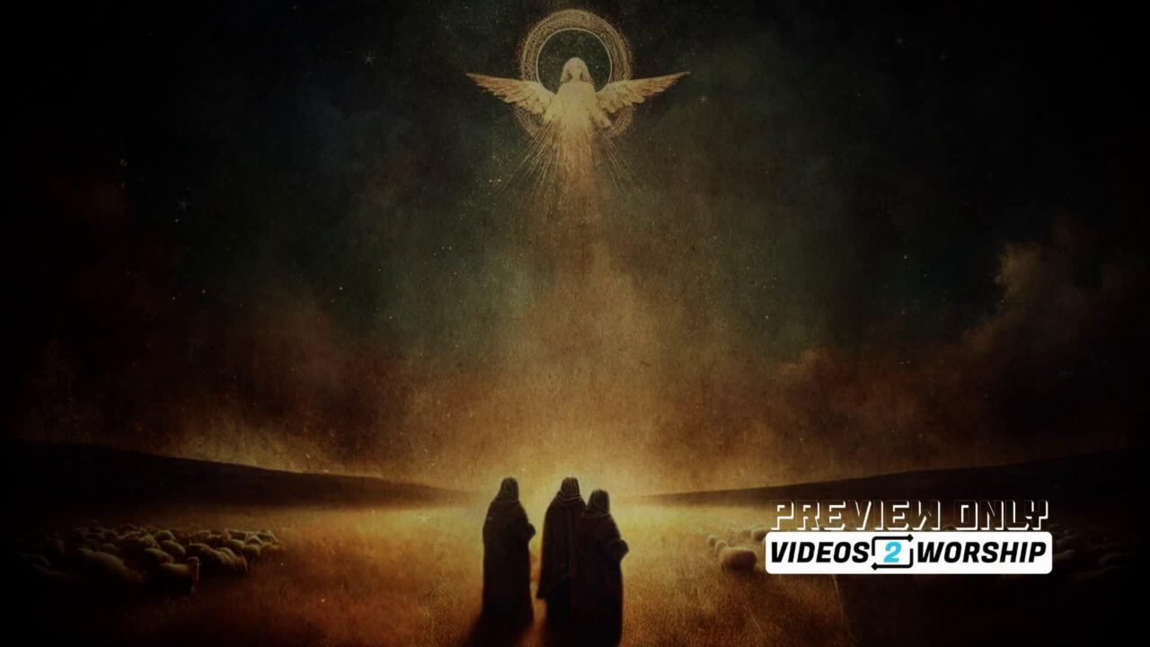 Shepherds And Angel Christmas Nativity Loop