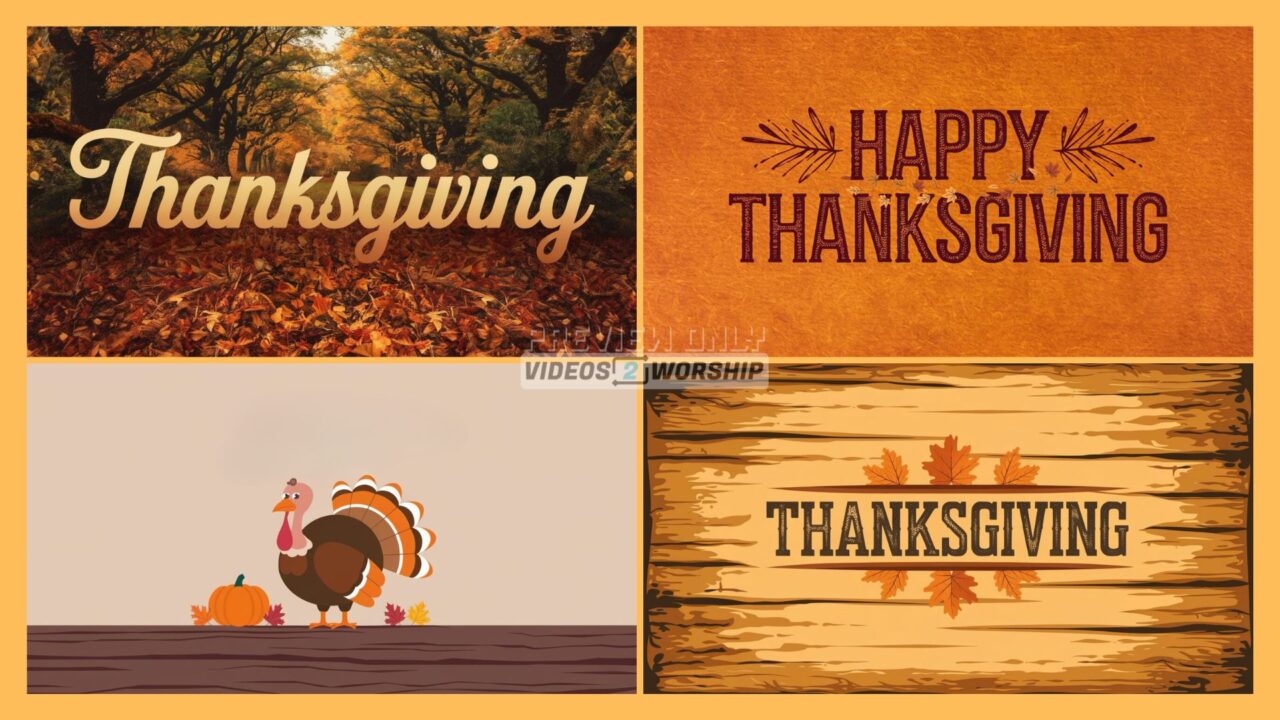 Free Four Thanksgiving Title Graphics Slides
