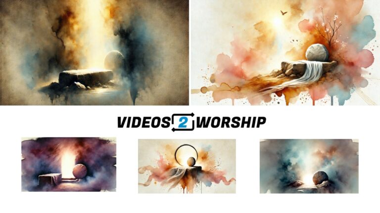 Read more about the article Easter Worship Slide Set | Resurrection Sunday Church Backgrounds | Empty Tomb Still Slides