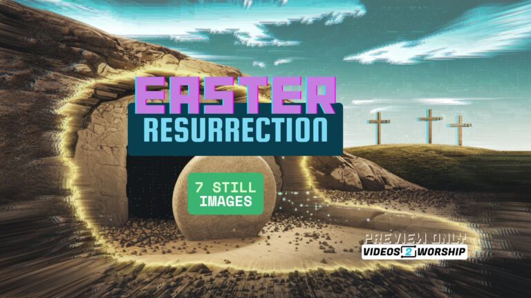 Read more about the article Easter Tomb and Crosses Retro Glitch Worship Still Background Graphics