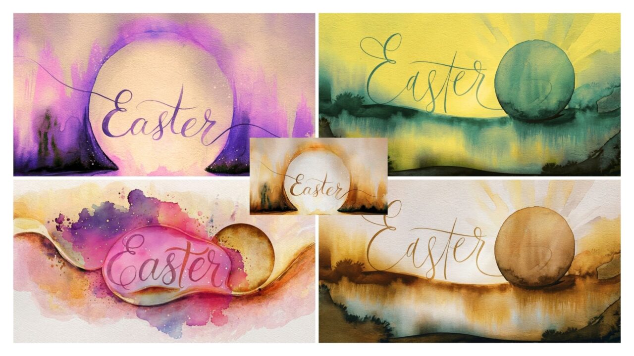 Watercolor Easter Title Slides | Resurrection Sunday 