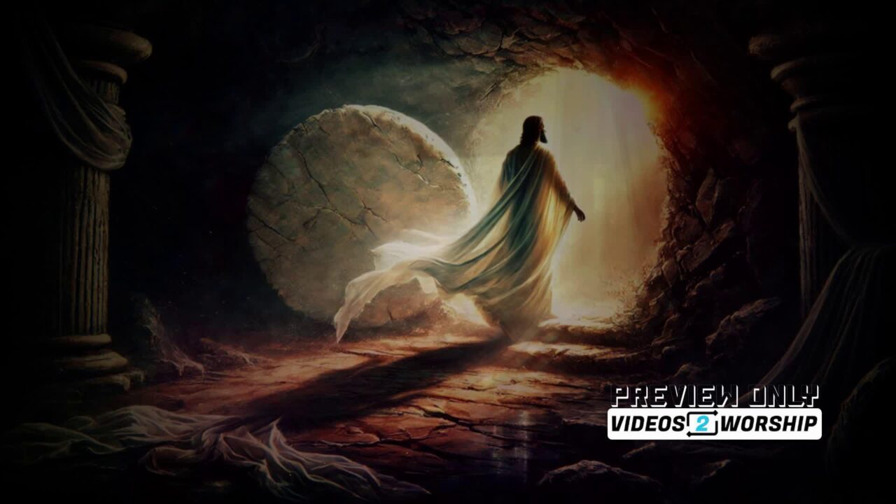 Resurrection Morning Jesus Rises Out Of The Grave