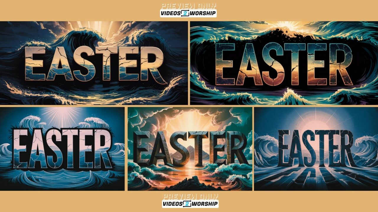 Easter Passover Wave-Themed Worship Slide Set