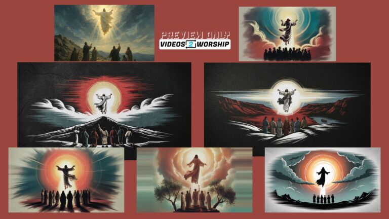 Read more about the article Ascension of Jesus Still Worship Graphics | Church Sermon Backgrounds | Christian Bible Art Slides