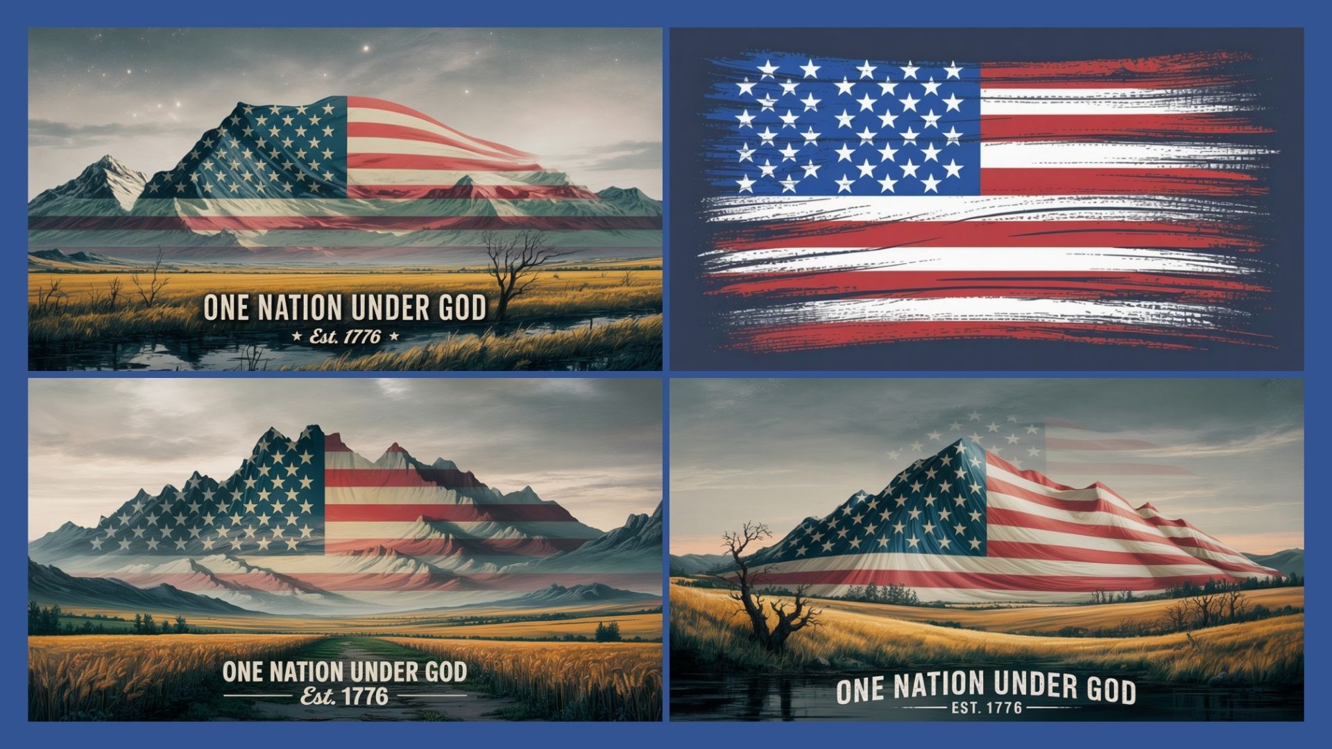 One Nation Under God 4th Of July Patriotic Slides