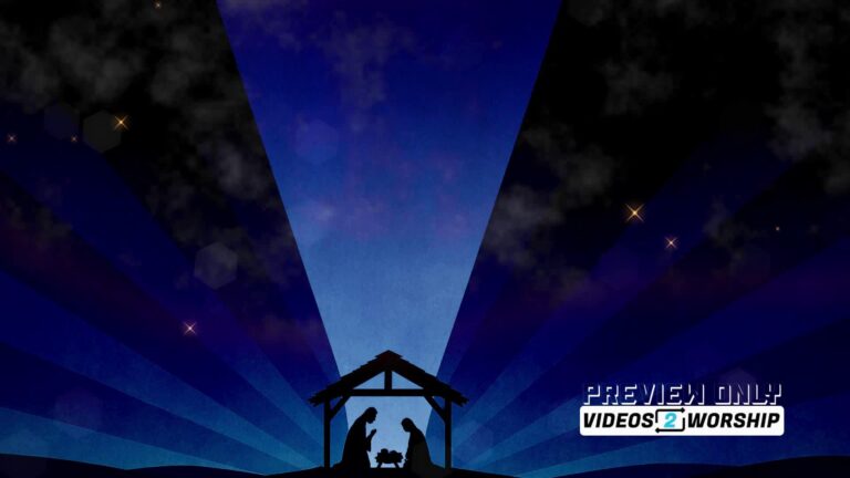 Read more about the article Blue Radiant Christmas Nativity Worship Background | Cool Tone Advent Light Loop