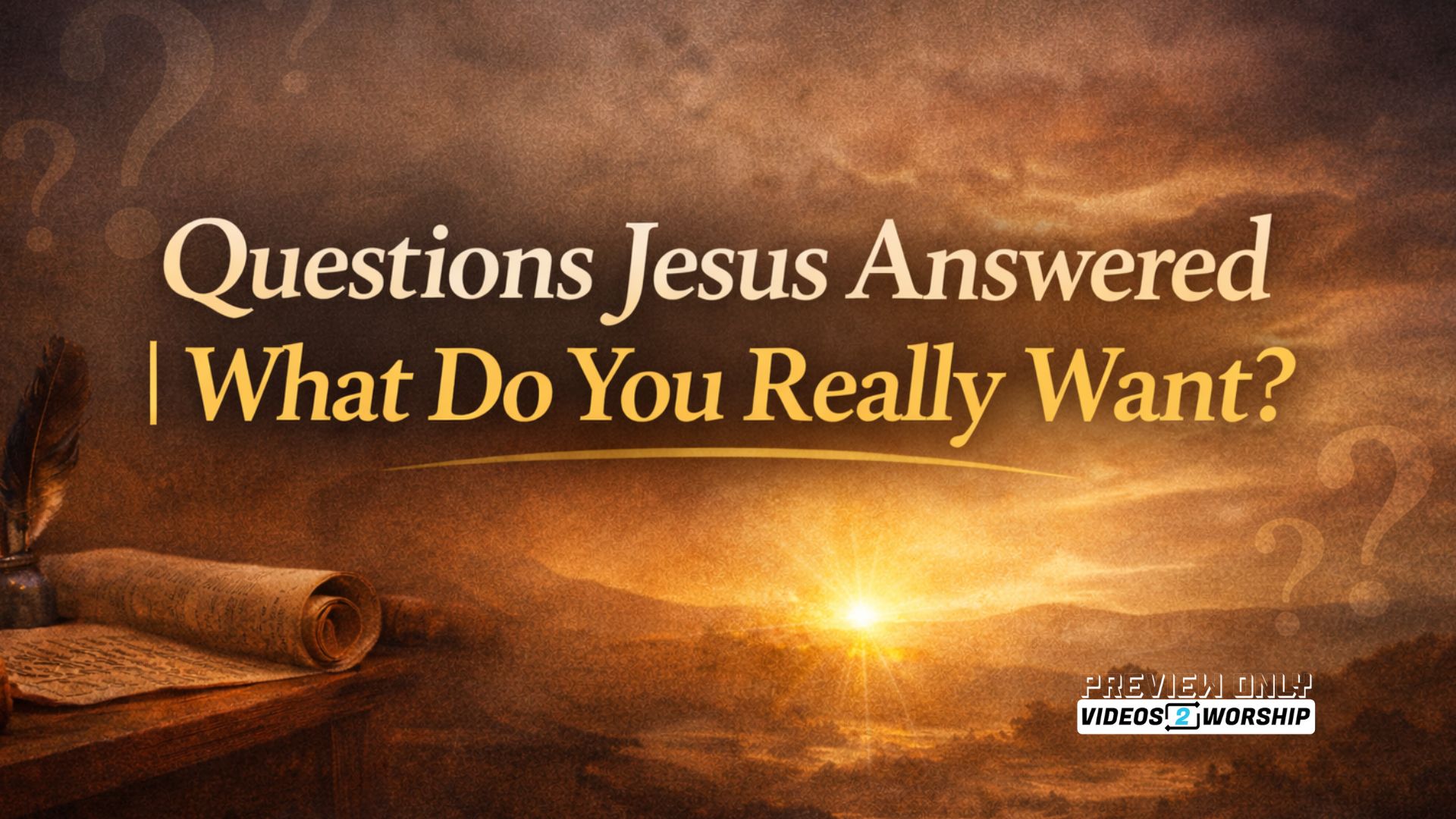 Questions Jesus Answered | What Do You Want