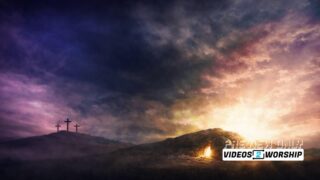 Crosses and Empty Tomb Easter Sunrise Motion Background Loop