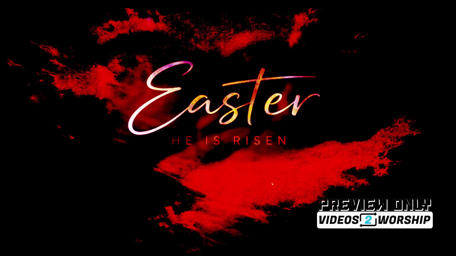 Easter He Is Risen Red Worship Motion Loop