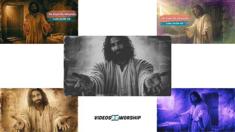 Read more about the article Jesus Resurrection Sermon Slides | He Kept His Wounds Church Graphics